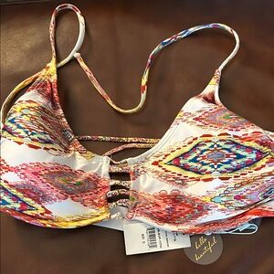 Pilyq Multicolor Strappy Bikini Halter Top with underwire